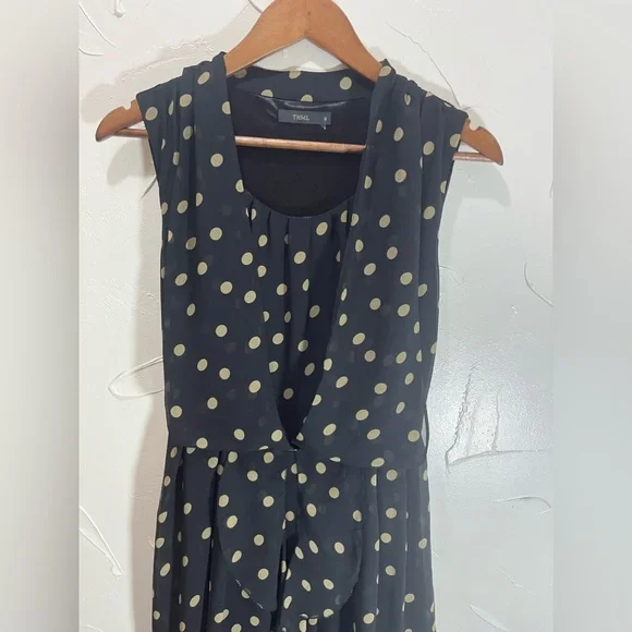 THML Polka Dot Sheer Blouson Dress SZ M - Picture 2 of 12